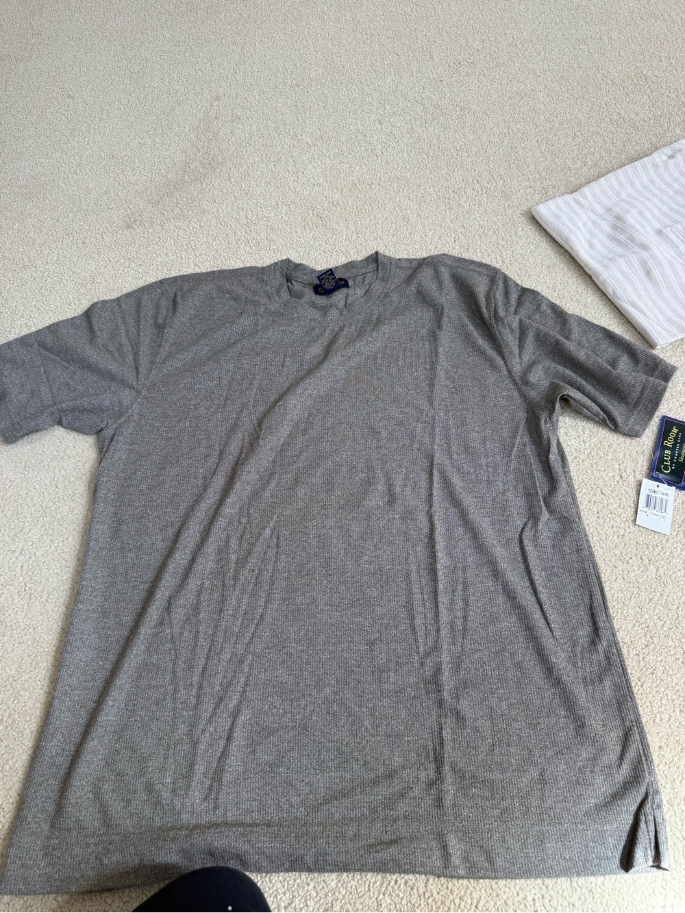 Club Room Men's Heather Gray Short Sleeve Crewneck Tee